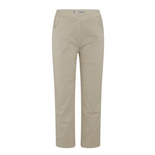 Chino-broek in zware stretchsatijnen katoen BomBoogie , Gray , Dames