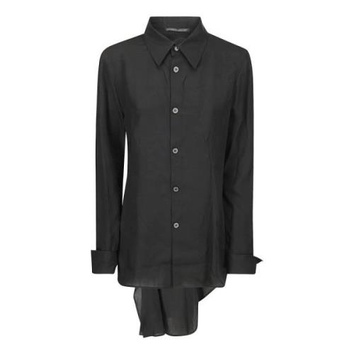 Zwart Asymmetrisch Schouder Cut Shirt Yohji Yamamoto , Black , Dames