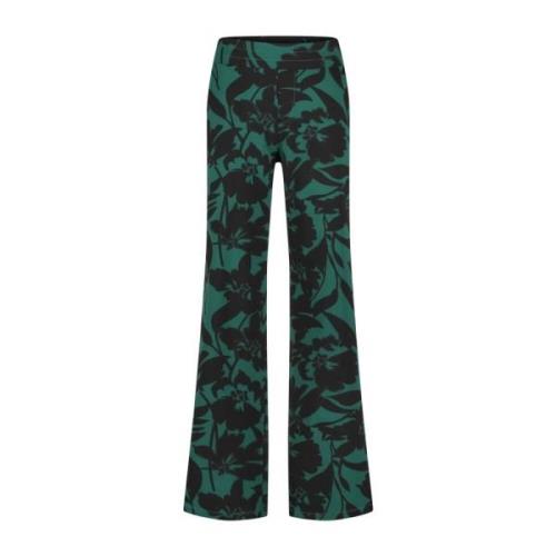 Wijde pijp bedrukte broek Lady Day , Green , Dames