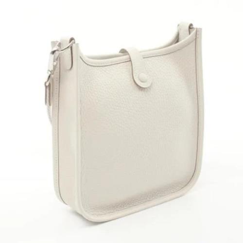 Pre-owned Leather shoulder-bags Hermès Vintage , White , Dames