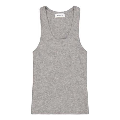 Crew Neck Wool Tank Top Laneus , Gray , Dames