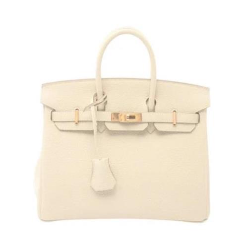 Pre-owned Leather totes Hermès Vintage , White , Dames