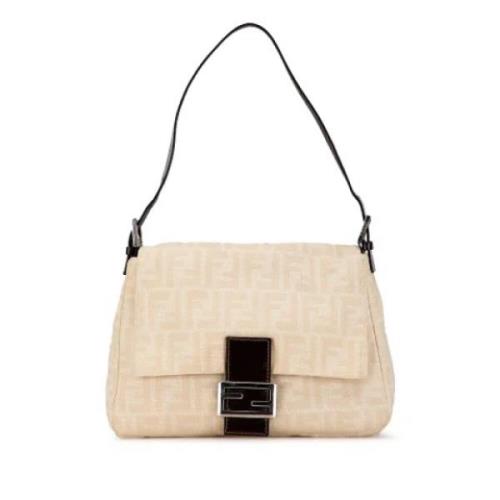 Pre-owned Canvas shoulder-bags Fendi Vintage , Beige , Dames