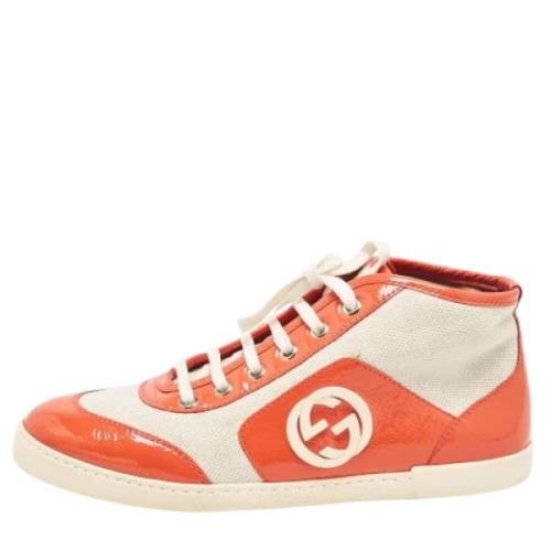 Pre-owned Canvas sneakers Gucci Vintage , Orange , Dames