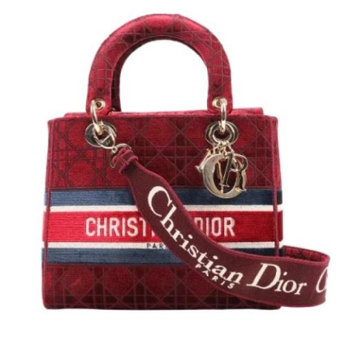 Pre-owned Velvet handbags Dior Vintage , Red , Dames