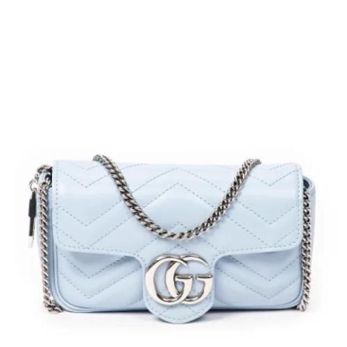 Pre-owned Leather shoulder-bags Gucci Vintage , Blue , Dames