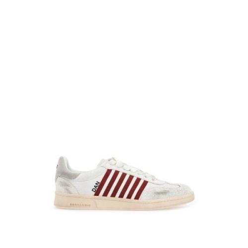 Sneakers van verouderd leer met suède details Dsquared2 , White , Here...