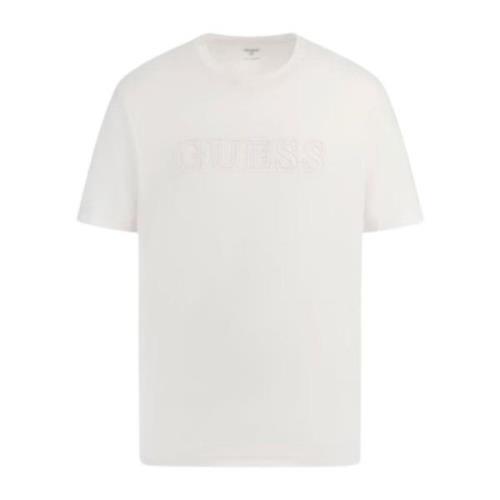 Heren Alphy Korte Mouw T-Shirt Guess , White , Heren