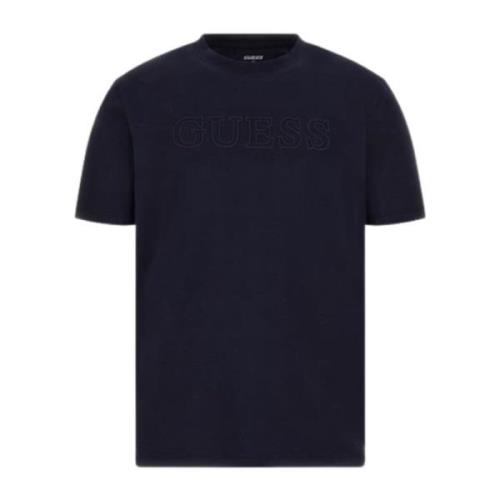 Heren Alphy Korte Mouw T-Shirt Guess , Blue , Heren