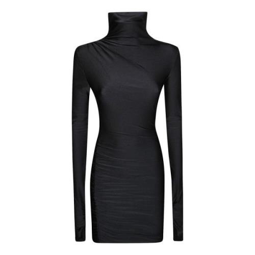 Turtleneck Jurk Zoete Stijl Andamane , Black , Dames