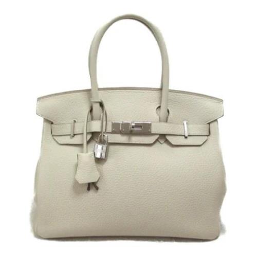 Pre-owned Leather handbags Hermès Vintage , White , Dames