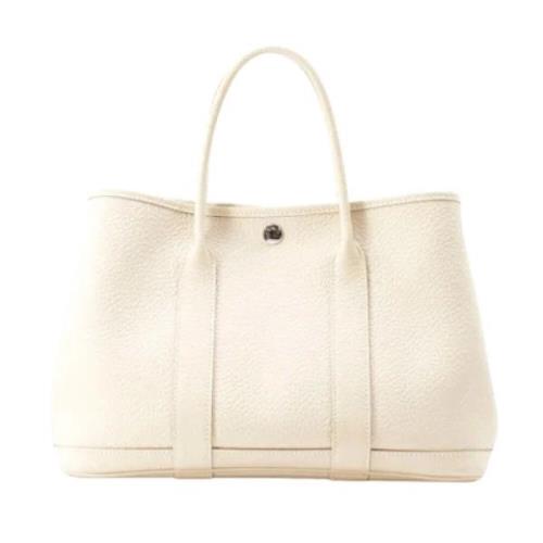 Pre-owned Leather totes Hermès Vintage , White , Dames