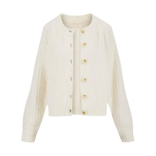 Gebreide Bomber Cardigan voor Vrouwen Zusss , Beige , Dames