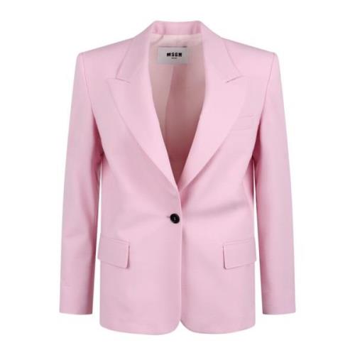 Blazer met applicatie en logo Msgm , Pink , Dames