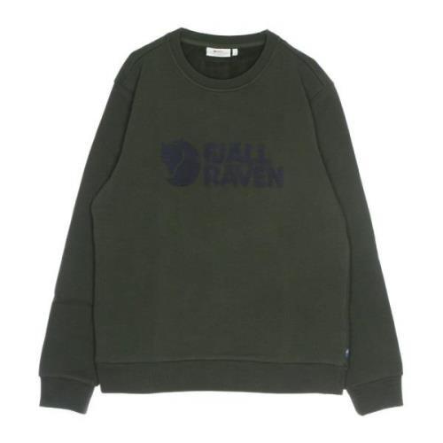 Logo Crewneck Sweatshirt Deep Forest Fjällräven , Green , Heren