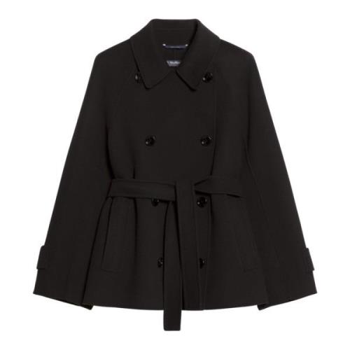 Korte wollen trenchcoat Max Mara , Black , Dames