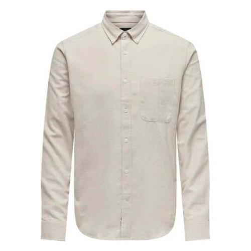 Overhemd Only & Sons , Beige , Heren