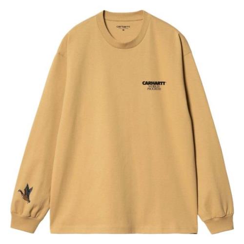 Eenden Longsleeve T-shirt Carhartt Wip , Yellow , Heren