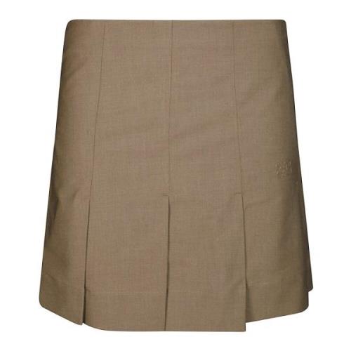 Drapey Melange Mini Rok Ganni , Beige , Dames