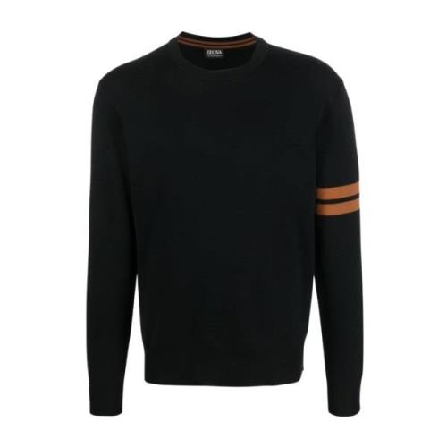 Zwarte Sweatshirts voor Heren Aw23 Ermenegildo Zegna , Black , Heren