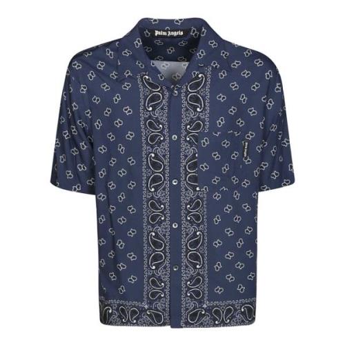 Paisley Bowling Shirt Palm Angels , Blue , Heren