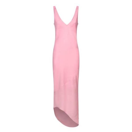 Roze V-hals Asymmetrische Jurk JW Anderson , Pink , Dames