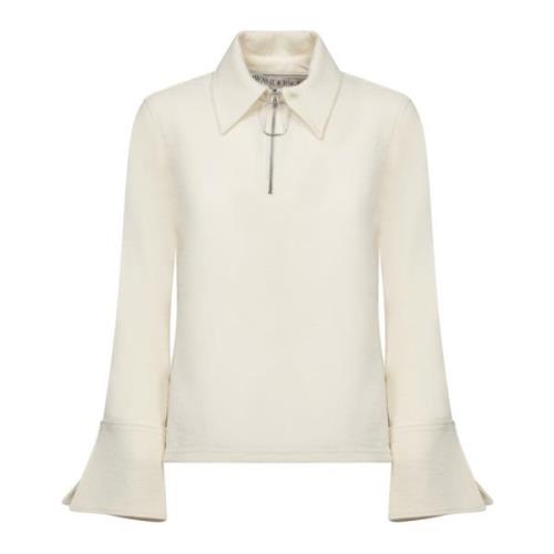 Witte Gebreide Trui met Rits Kraag JW Anderson , White , Dames