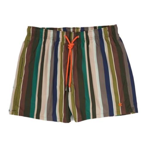 Gestreepte legergroene zwemshorts Gallo , Multicolor , Heren