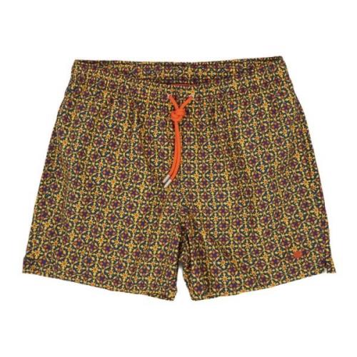 Tegelmotief Zwemshorts Kobaltblauw Gallo , Multicolor , Heren