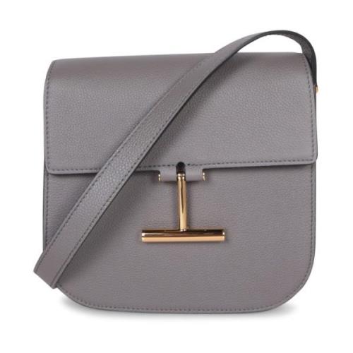 Lichtgrijze Leren Crossbody Tas Tom Ford , Gray , Dames