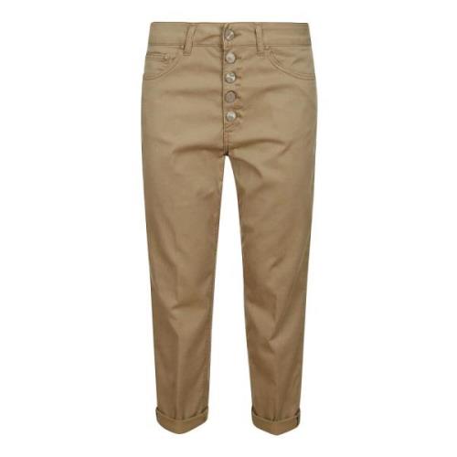 Cropped Trousers Dondup , Beige , Dames