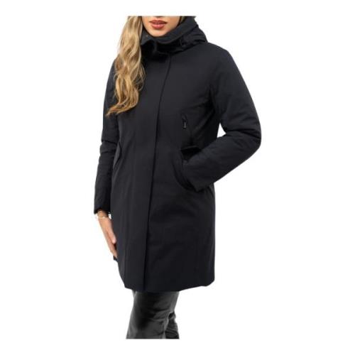 Dames Winter Parka Jas Krakatau , Black , Dames