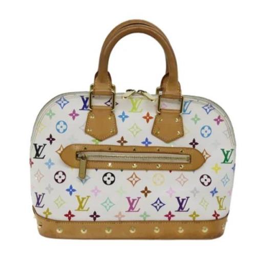 Pre-owned Canvas handbags Louis Vuitton Vintage , White , Dames