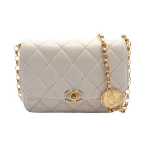 Pre-owned Leather chanel-bags Chanel Vintage , White , Dames