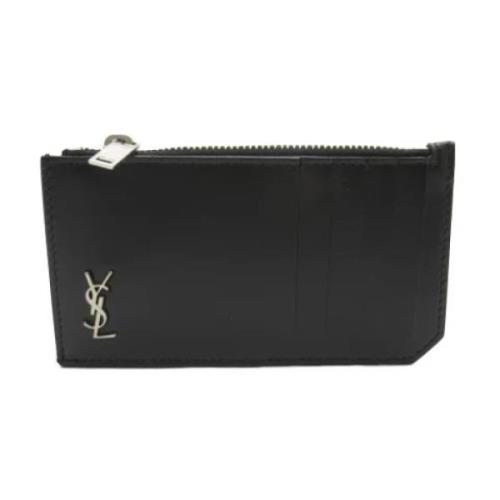 Pre-owned Leather wallets Yves Saint Laurent Vintage , Black , Dames