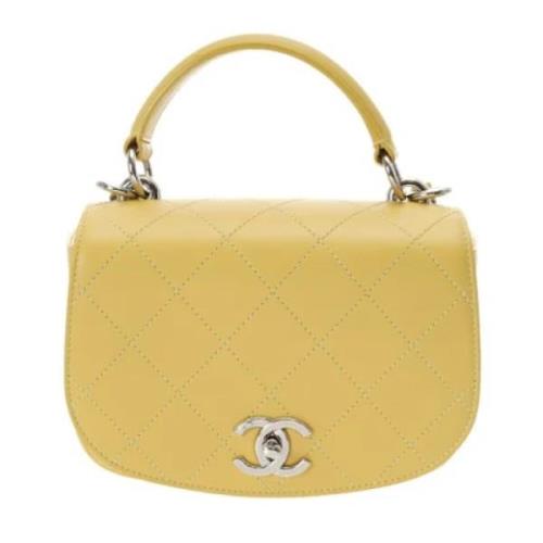 Pre-owned Leather chanel-bags Chanel Vintage , Yellow , Dames