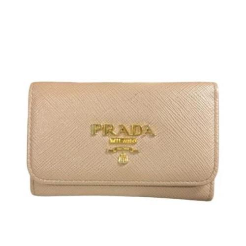 Pre-owned Leather key-holders Prada Vintage , Beige , Dames