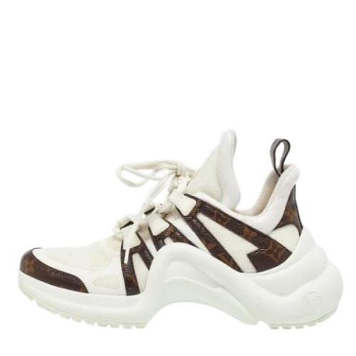 Pre-owned Canvas sneakers Louis Vuitton Vintage , White , Dames