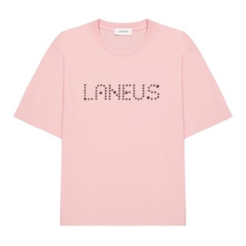 Roze t-shirt met gepersonaliseerde tekst Laneus , Pink , Dames