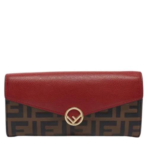 Pre-owned Leather wallets Fendi Vintage , Red , Dames