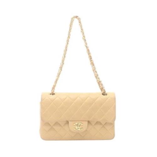 Pre-owned Leather chanel-bags Chanel Vintage , Beige , Dames