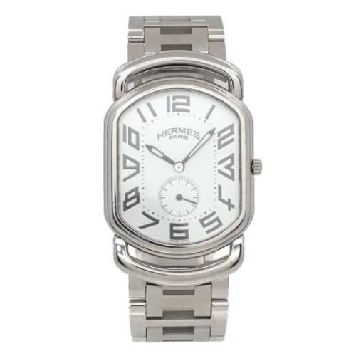 Pre-owned Stainless Steel watches Hermès Vintage , White , Heren