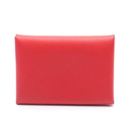 Pre-owned Canvas wallets Hermès Vintage , Red , Unisex