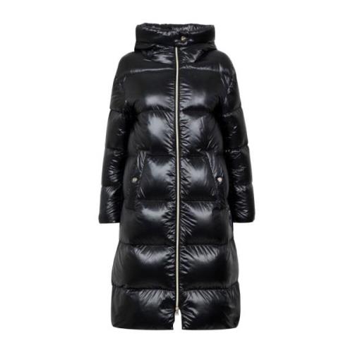 Zwarte Donsjas met Gouden Accenten Herno , Black , Dames