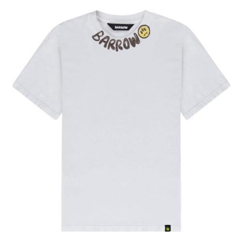 T-shirt Old Vintage Met Print Barrow , White , Unisex