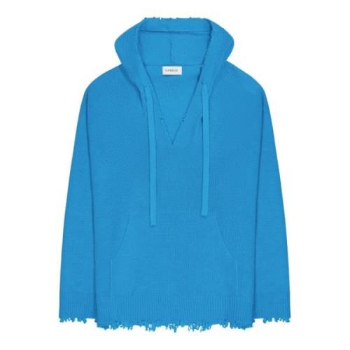 Turquoise hoodie sweatshirt met V-hals Laneus , Blue , Heren