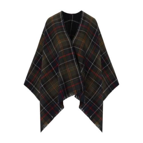 Klassieke Tartan Omkeerbare Cape Barbour , Green , Dames