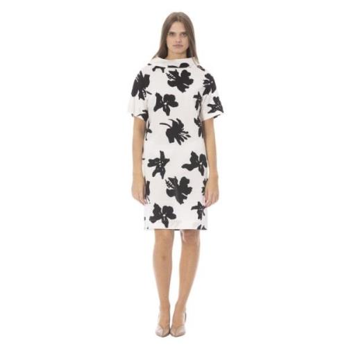 Gestreepte Jurk met Korte Mouwen Baldinini , White , Dames