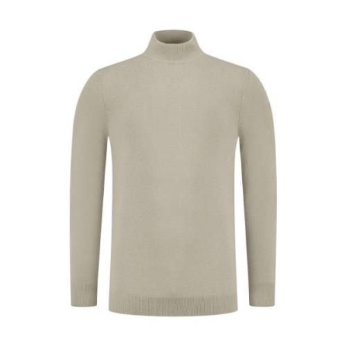 Essentiële Gebreide Mockneck Sweater Pure Path , Beige , Heren