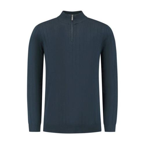 Gebreide Halfzip Trui Pure Path , Blue , Heren